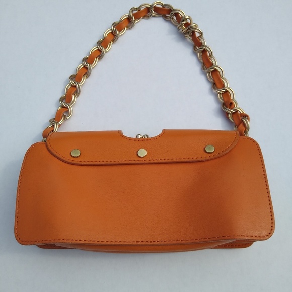 Ann Taylor Mustard Yellow Chain Strap Purse Bag - Picture 3 of 8